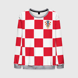 Свитшот мужской Сборная Хорватии: Домашняя ЧМ-2018, цвет: 3D-меланж