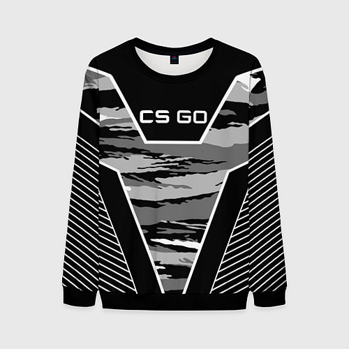 Мужской свитшот CS:GO Grey Camo / 3D-Черный – фото 1