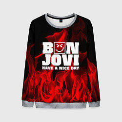 Свитшот мужской Bon Jovi: Have a nice day, цвет: 3D-меланж