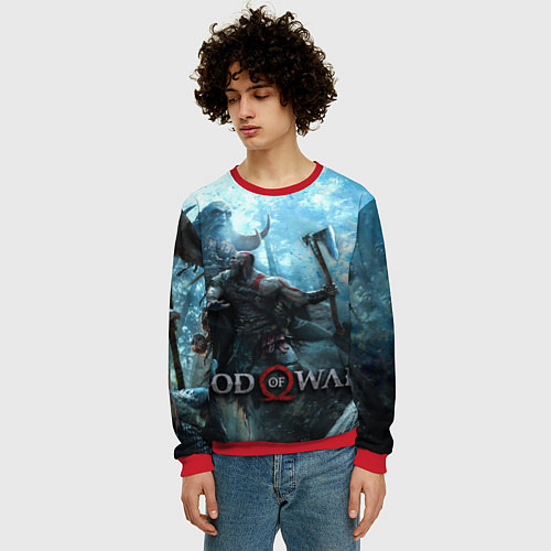 Мужской свитшот God of War: Dynasty / 3D-Красный – фото 3