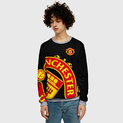 Свитшот мужской FC Man United: Black Exclusive, цвет: 3D-меланж — фото 2