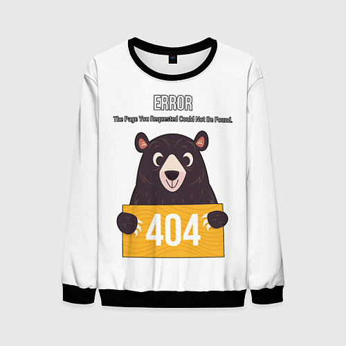 Мужской свитшот Error 404: Bear / 3D-Черный – фото 1