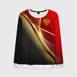 Свитшот мужской RUSSIA SPORT: Gold Collection, цвет: 3D-белый