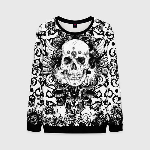 Мужской свитшот Grunge Skull / 3D-Черный – фото 1