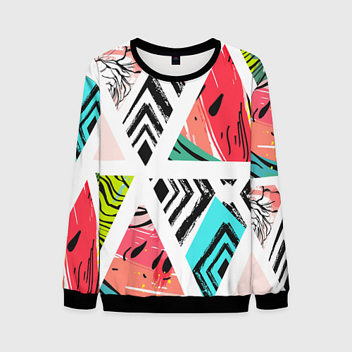 Мужской свитшот Тропическое ассорти / 3D-Черный – фото 1