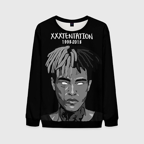 Мужской свитшот XXXTentacion: 1998-2018 / 3D-Черный – фото 1