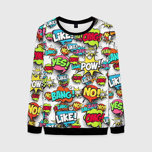 Мужской свитшот Pop art Fashion / 3D-Черный – фото 1