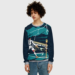 Свитшот мужской Ronaldo lightning, цвет: 3D-меланж — фото 2