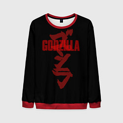 Свитшот мужской Godzilla: Hieroglyphs, цвет: 3D-красный