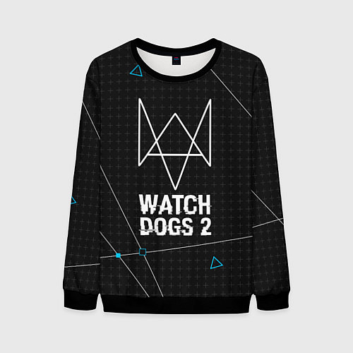 Мужской свитшот Watch Dogs 2: Tech Geometry / 3D-Черный – фото 1