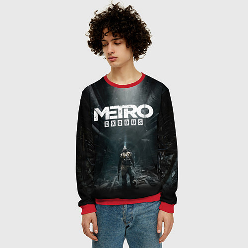 Мужской свитшот Metro Exodus / 3D-Красный – фото 3