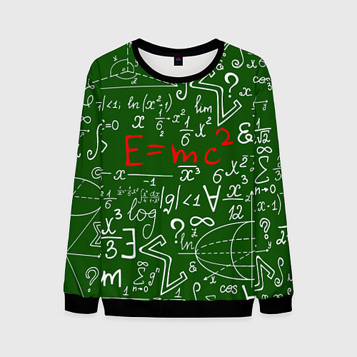 Мужской свитшот E=mc2: Green Style / 3D-Черный – фото 1