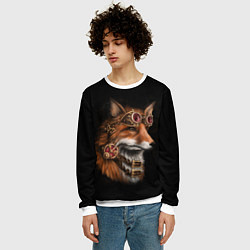 Свитшот мужской Королевский лис, цвет: 3D-белый — фото 2
