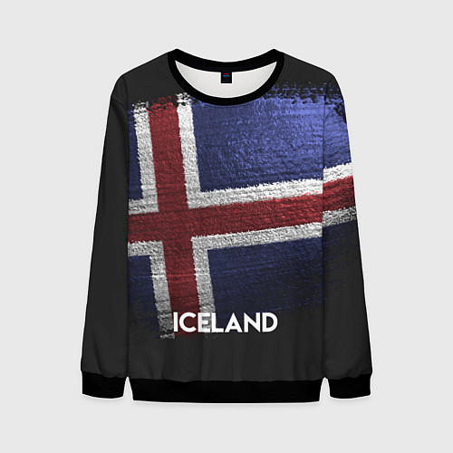 Мужской свитшот Iceland Style / 3D-Черный – фото 1