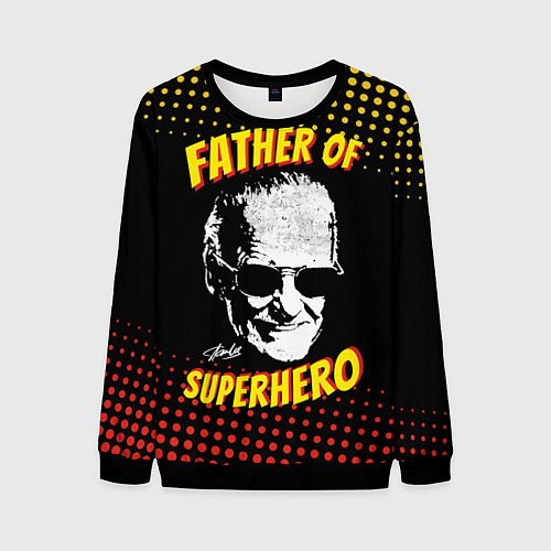 Мужской свитшот Stan Lee: Father of Superhero / 3D-Черный – фото 1
