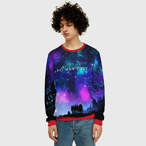 Мужской свитшот No Man's Sky: Space Vision / 3D-Красный – фото 3