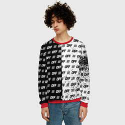 Свитшот мужской Off-White: Black & White, цвет: 3D-красный — фото 2
