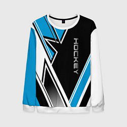 Свитшот мужской Hockey black blue white, цвет: 3D-белый