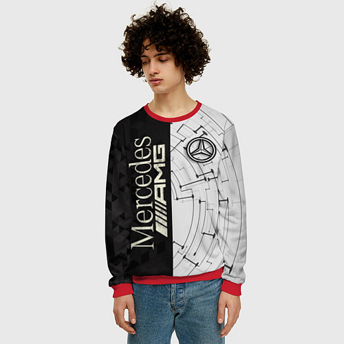 Мужской свитшот Mercedes AMG: Techno Style / 3D-Красный – фото 3