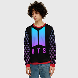 Свитшот мужской BTS: Neon Night, цвет: 3D-красный — фото 2