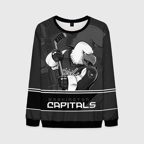 Мужской свитшот Washington Capitals: Mono / 3D-Черный – фото 1
