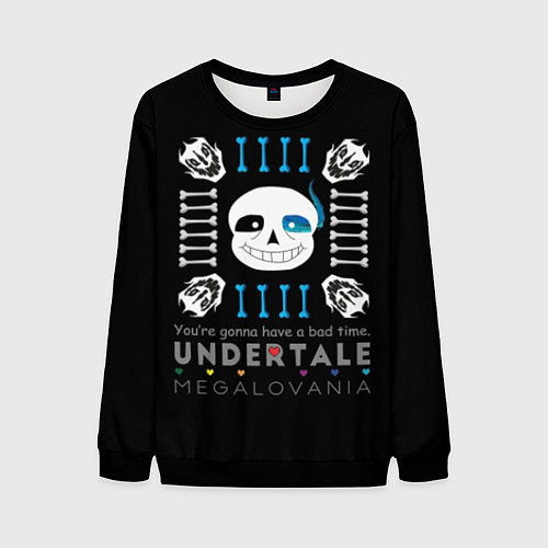 Мужской свитшот Undertale / 3D-Черный – фото 1