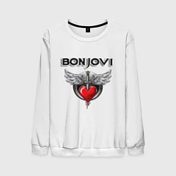 Свитшот мужской Bon Jovi, цвет: 3D-белый