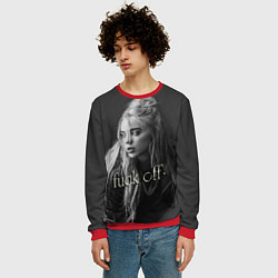 Свитшот мужской Billie Eilish fak off, цвет: 3D-красный — фото 2