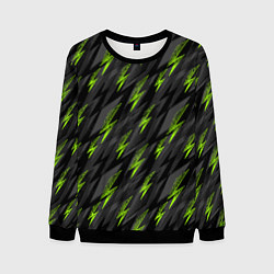 Мужской свитшот Зеленые молнии паттерн