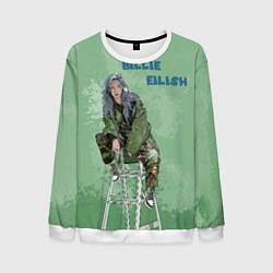 Свитшот мужской Billie Eilish: Green Motive, цвет: 3D-белый