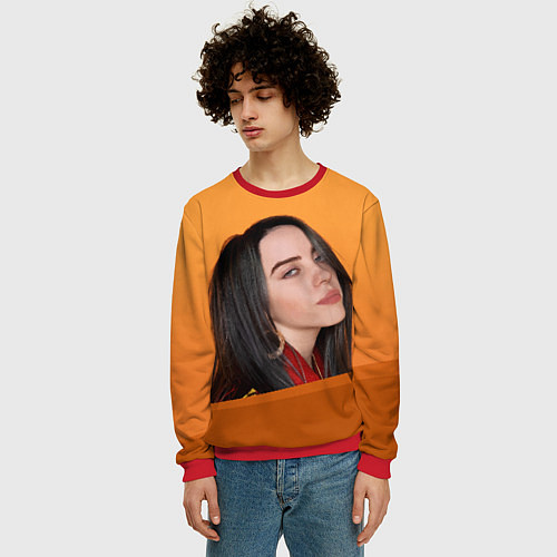 Мужской свитшот BILLIE EILISH: Orange Mood / 3D-Красный – фото 3