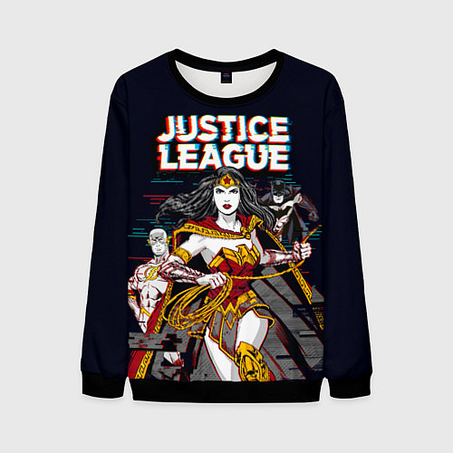 Мужской свитшот Justice League / 3D-Черный – фото 1