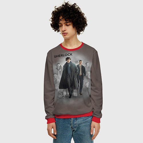 Мужской свитшот Sherlock / 3D-Красный – фото 3