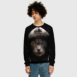 Свитшот мужской Уличный кот, цвет: 3D-черный — фото 2