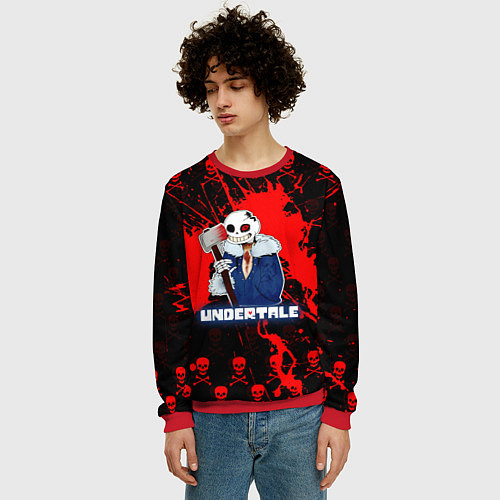 Мужской свитшот UNDERTALE / 3D-Красный – фото 3