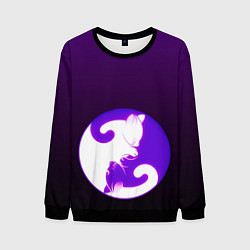 Свитшот мужской Кошачий Инь - Янь, цвет: 3D-черный