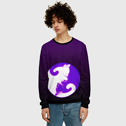 Свитшот мужской Кошачий Инь - Янь, цвет: 3D-черный — фото 2