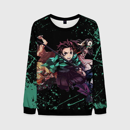 Мужской свитшот KIMETSU NO YAIBA / 3D-Черный – фото 1