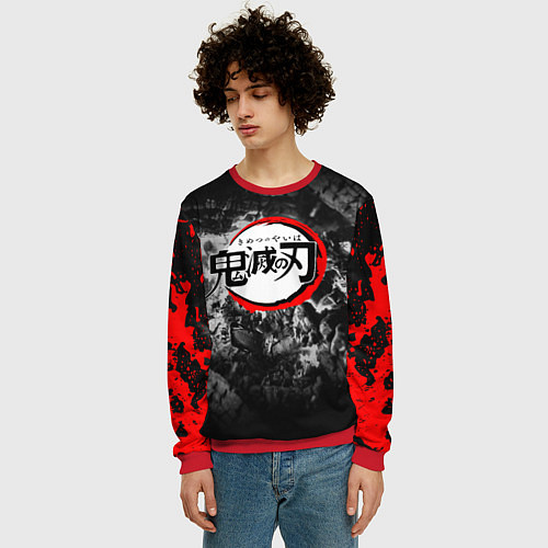 Мужской свитшот KIMETSU NO YAIBA / 3D-Красный – фото 3