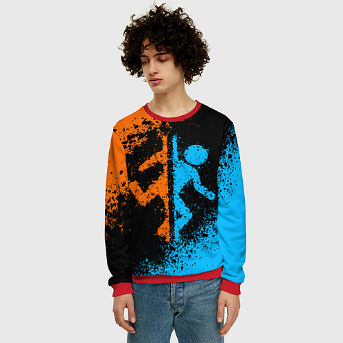 Мужской свитшот PORTAL / 3D-Красный – фото 3