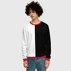 Свитшот мужской ПРОСТО ЧЁРНО-БЕЛЫЙ, цвет: 3D-красный — фото 2