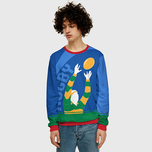 Мужской свитшот Регби / 3D-Красный – фото 3