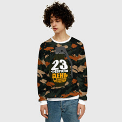 Свитшот мужской С 23 февраля граната, цвет: 3D-белый — фото 2