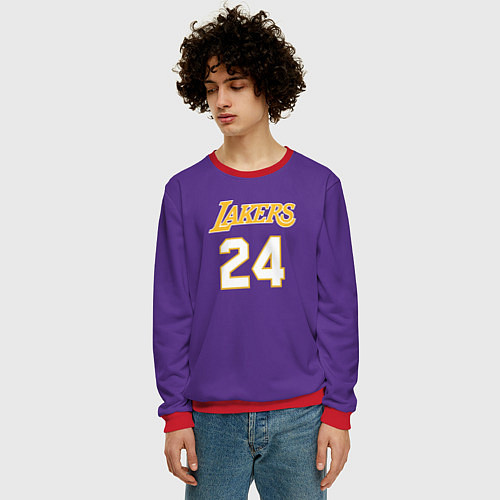 Мужской свитшот Los Angeles Lakers Kobe Brya / 3D-Красный – фото 3