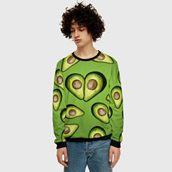 Свитшот мужской Люблю авокадо, цвет: 3D-черный — фото 2