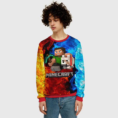 Мужской свитшот MINECRAFT / 3D-Красный – фото 3