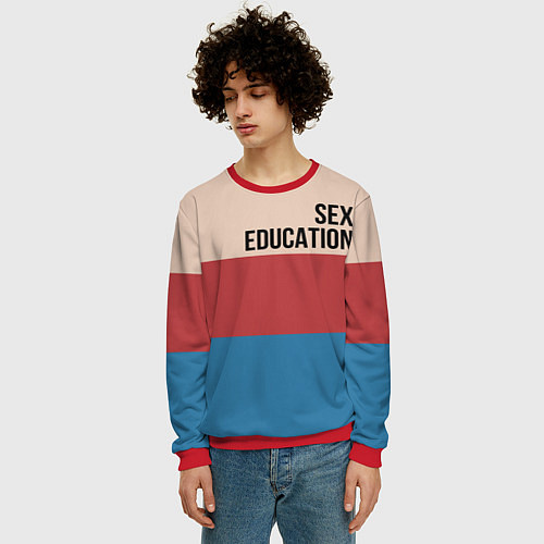 Мужской свитшот Половое воспитание / 3D-Красный – фото 3