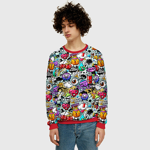 Мужской свитшот Stickerboom / 3D-Красный – фото 3