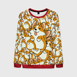 Свитшот мужской Корги, цвет: 3D-красный