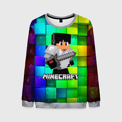 Свитшот мужской Minecraft Майнкрафт, цвет: 3D-меланж